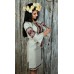 Embroidered dress "Roses Linen"